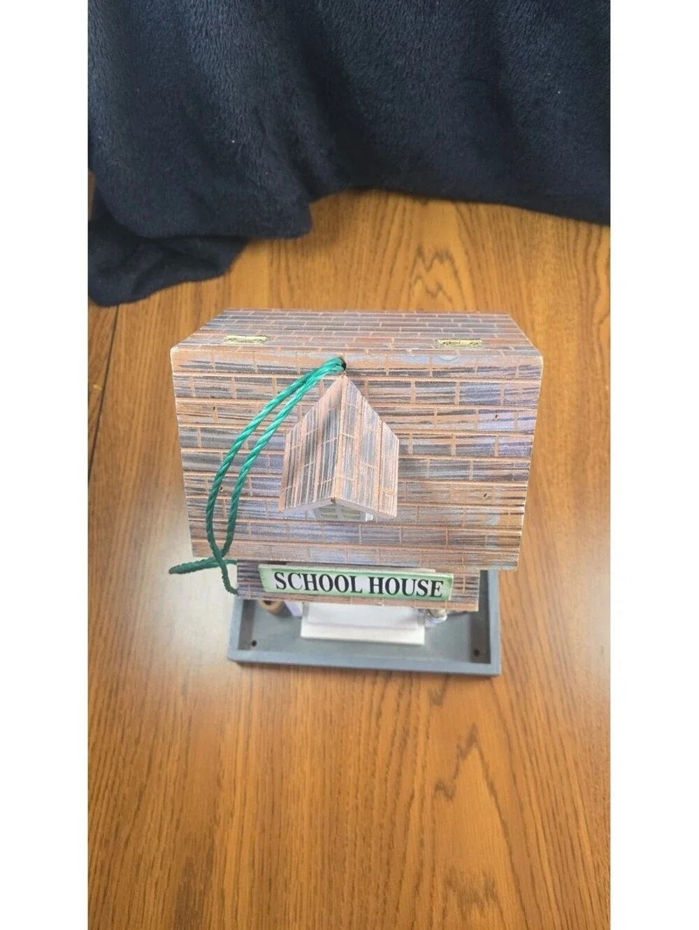 Handmade Wooden School House Birdhouse with Welcome Sign